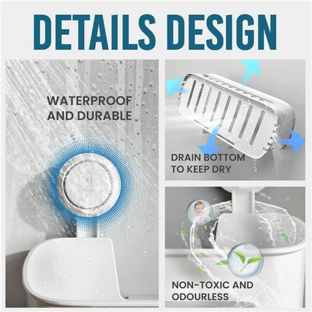 2 Pack, Bathroom Shower Basket Wall Mounted Shower Organizer